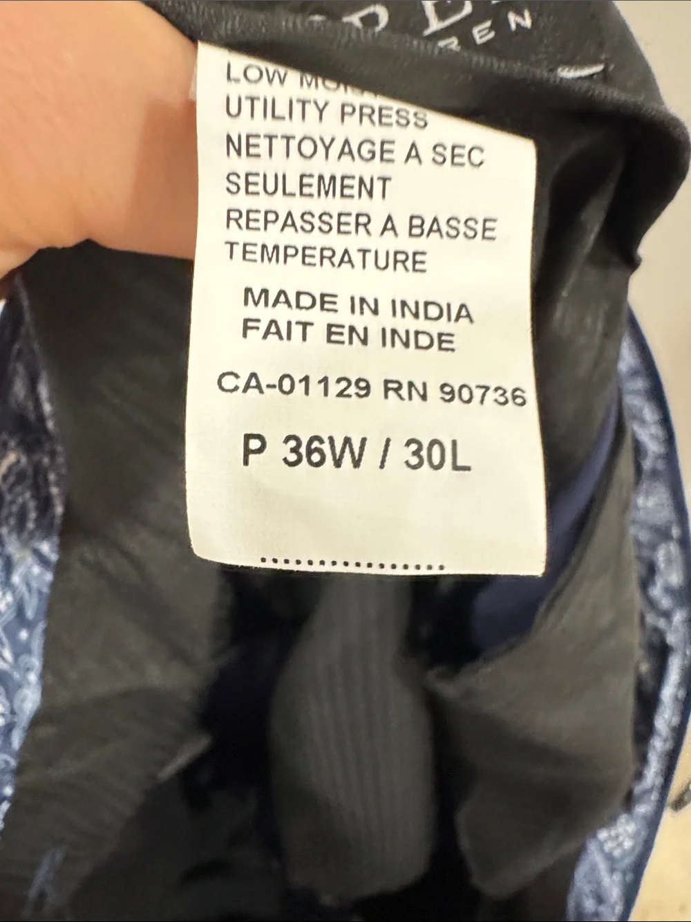 Lauren Ralph men’s black label Navy Linen dress Pants preppy coastal